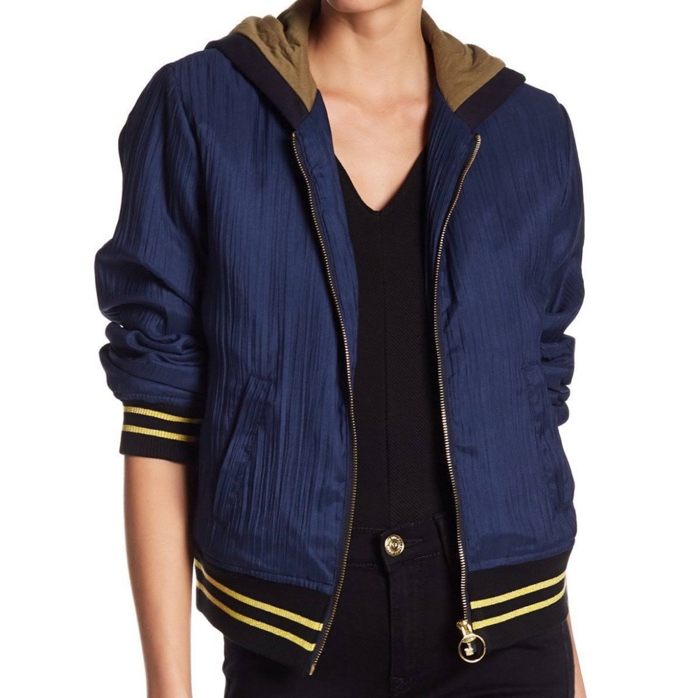 True Religion Women's Pleated Bomber with Hood size medium